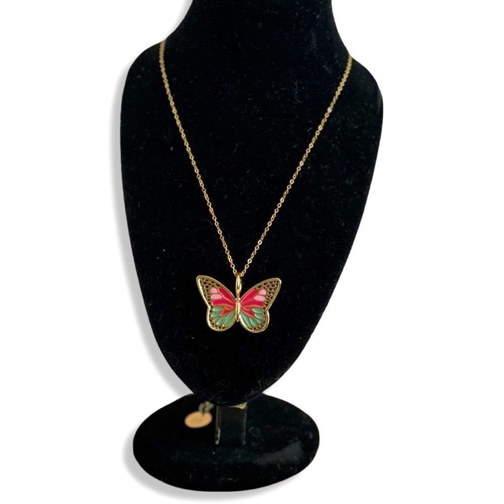 Colorful Butterfly Necklace-16 Inches-Incredible Gift Idea!